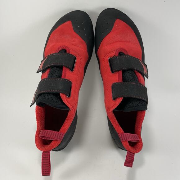 Climbx X Rave Dual Strap Sport Climbing Shoes Mens Size 10 Red Suede, Hook Loop - Picture 5 of 9
